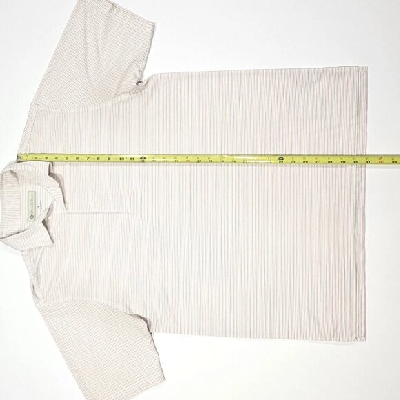 Donald Ross Golf Polo Men’s M White Pink Green Micro Stripe Polyester - Picture 5 of 7